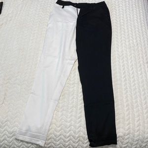 Small Hot Topic Black & White Split Pants
